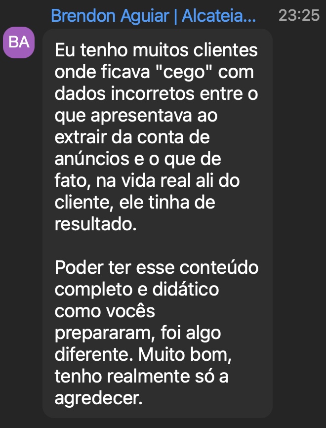 Clareza para entender os dados — captura original do relato